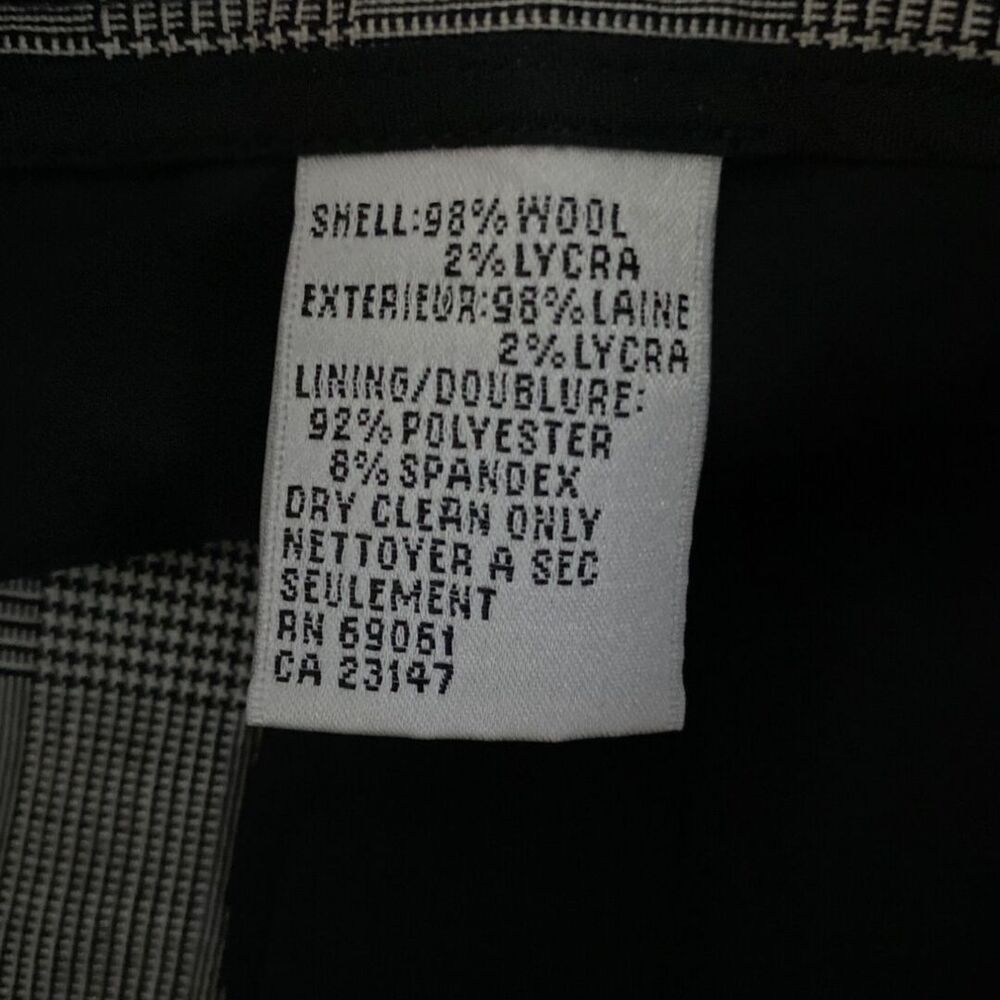 Talbots Pencil Skirt‎ 6 Black White Herringbone Wool Blend Stretch Casual Career - Picture 5 of 6